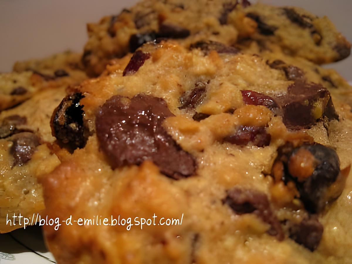 recette Cookies chocolat fruits secs