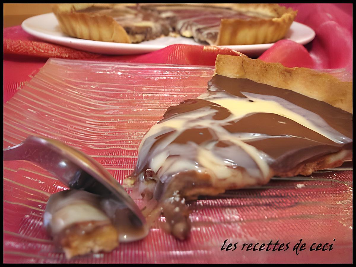 recette Tarte crousty fondante au salidou et chocolat marbré