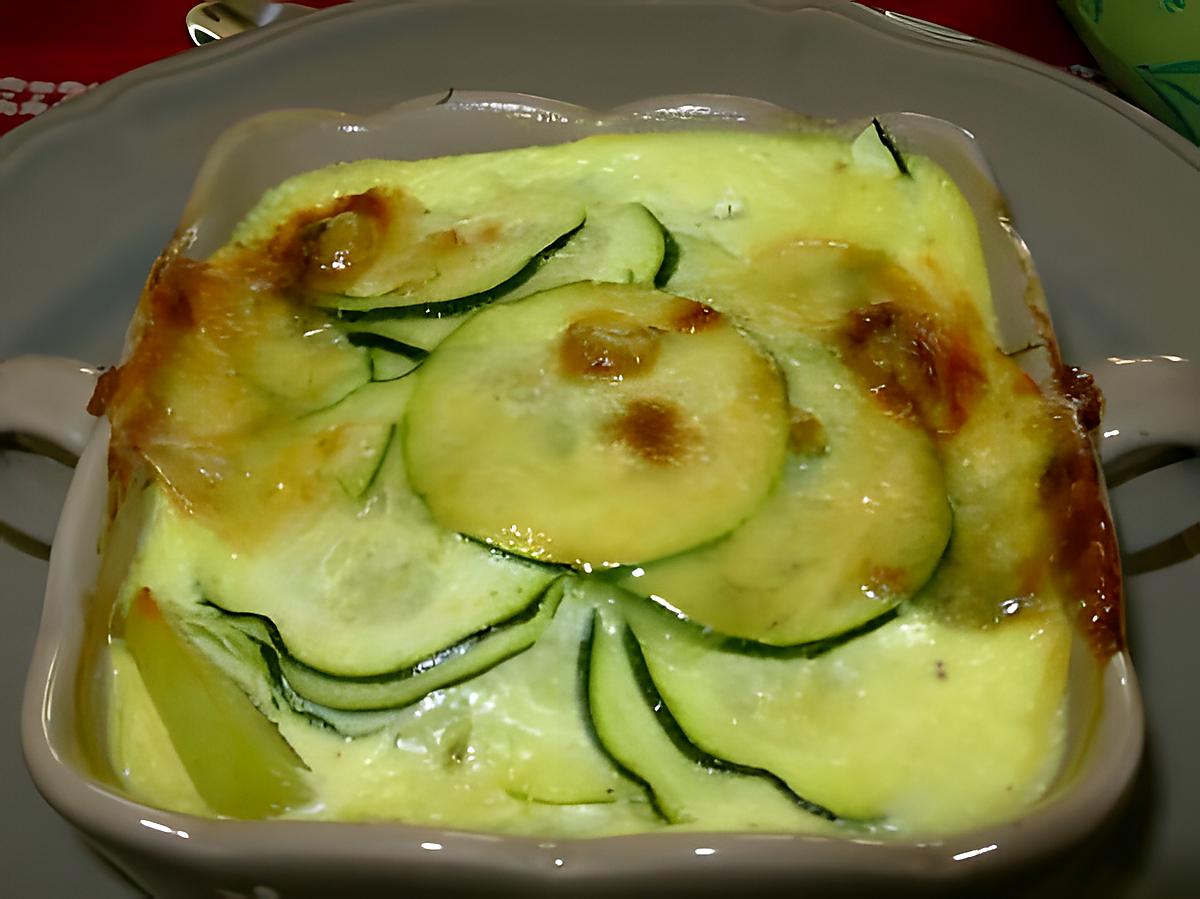 recette Gratiné pomme de terre & courgettes au Morbier