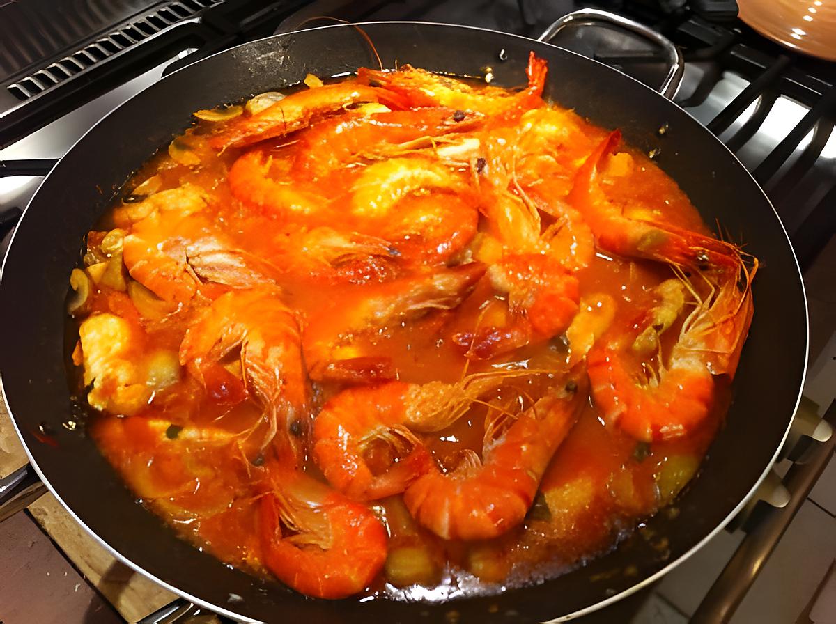 recette Poulet aux gambas