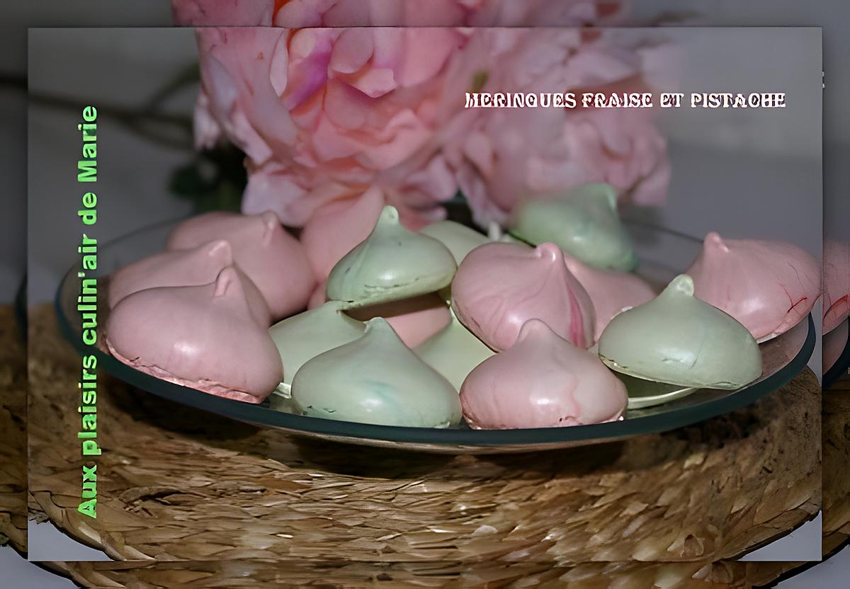 recette MERINGUES INRATABLES FRAISE ET PISTACHE