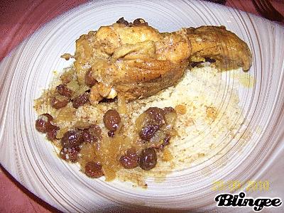 recette Pilons de poulet, oignons et raisins secs au gingembre et cannelle