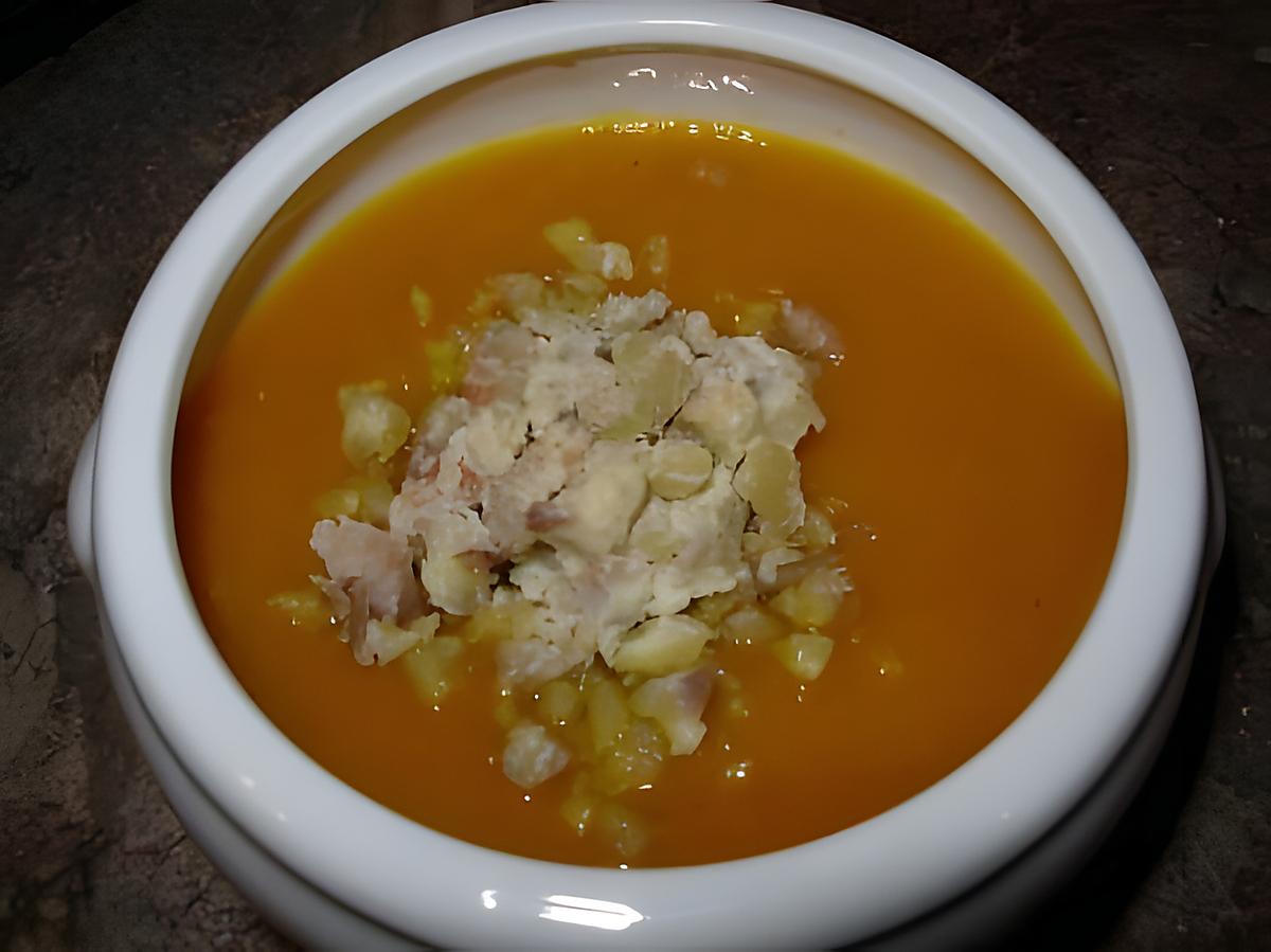 recette Velouté de Potimarron et châtaignes émiettées