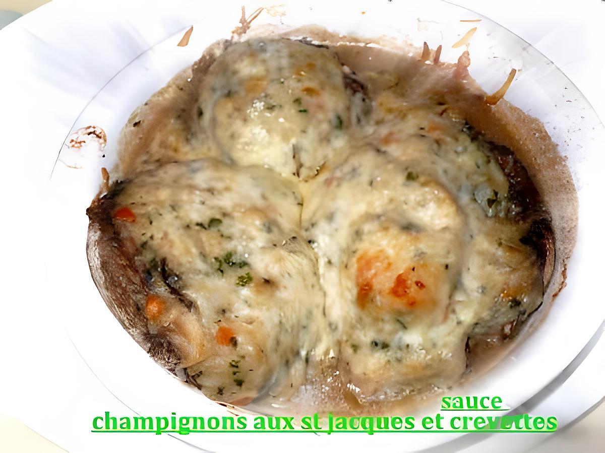 recette champignons aux st jacques sauce crevettes