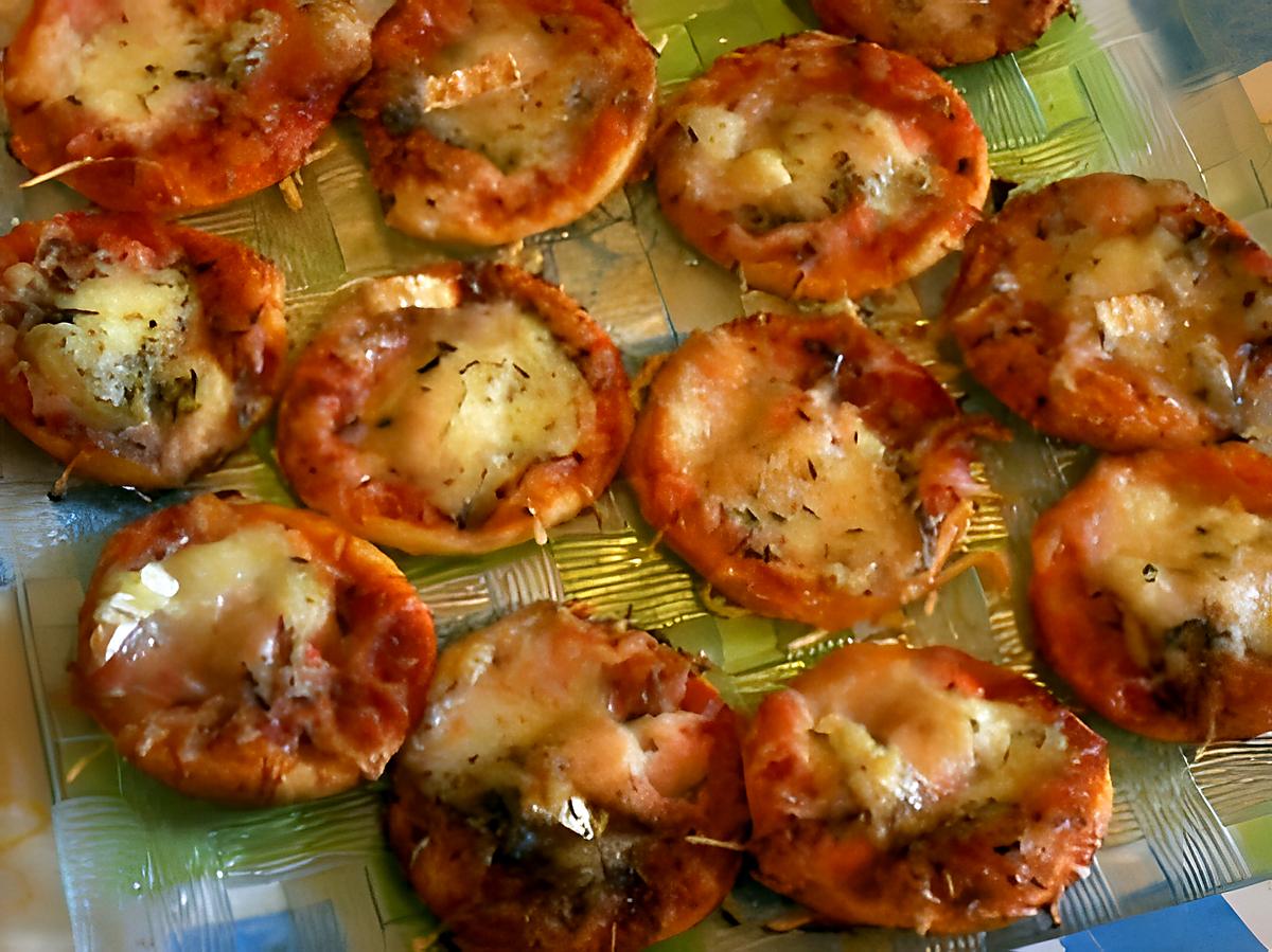 recette Mes mini's Pizza Mozza/Chevre/ Saumon