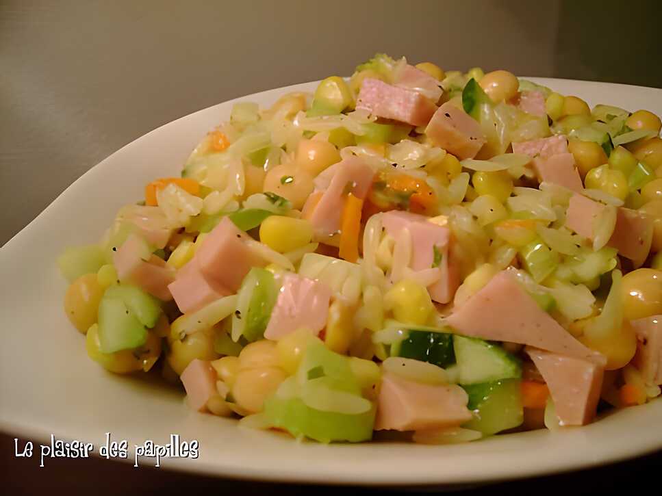 recette ~Salade de pois chiches et jambon~