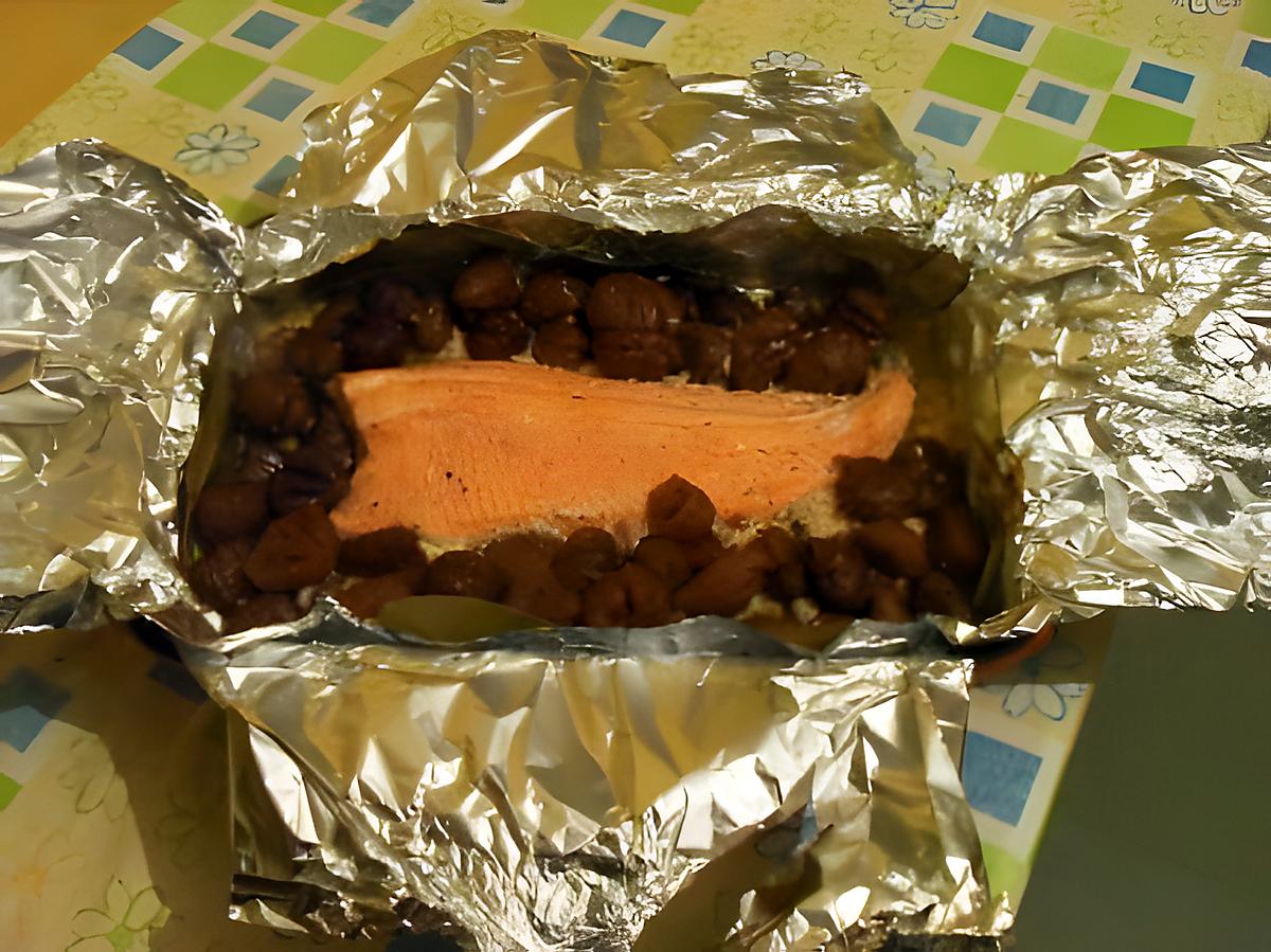 recette Filet de Truite en Papillote sur Lit d'Oignons Crem'Cannelle aux Marrons