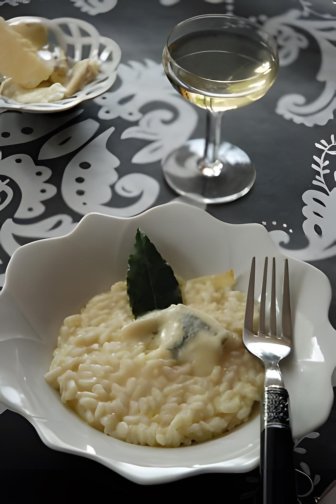 recette Risotto au parmesan, gorgonzola et vin blanc