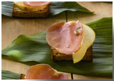 recette Tarte au Boursin, jambon cru, poires