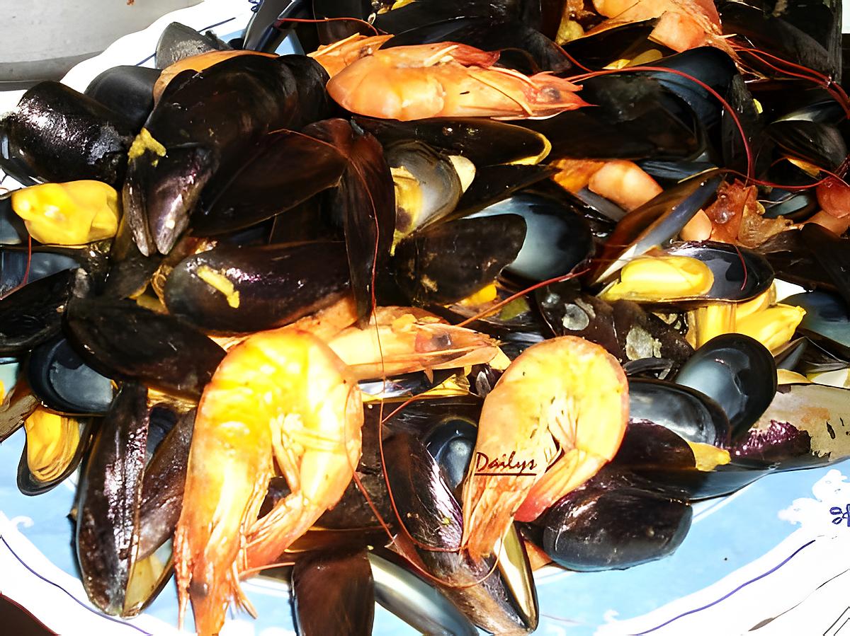 recette Moules Crevettes à l'Oriental