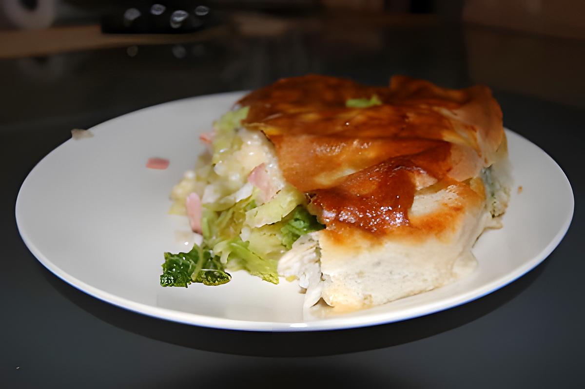 recette Tourte au Chou, Bacon et Cabillaud