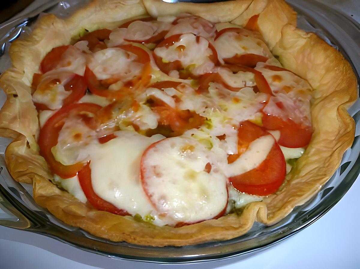 recette Tarte au pesto, à la tomate et mozzarelle