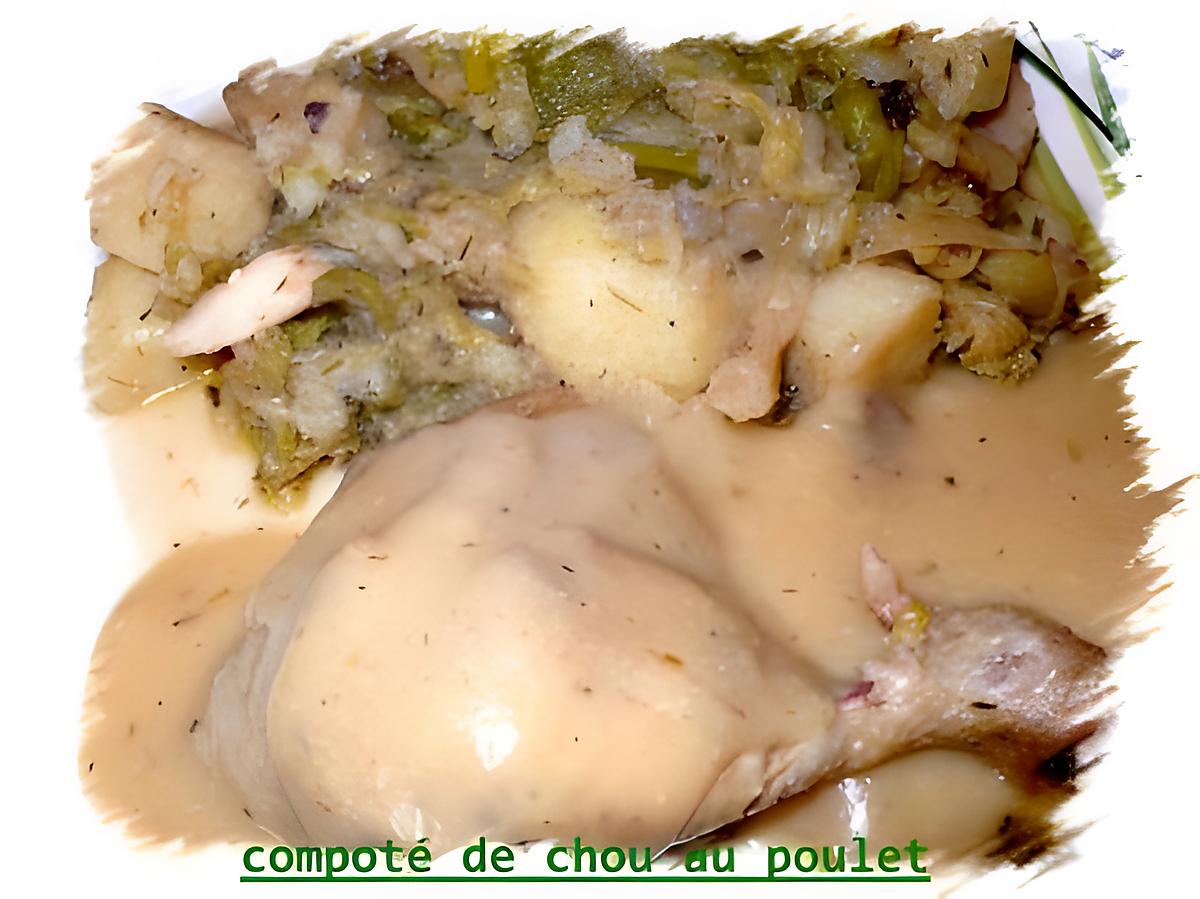 recette compoté de chou au poulet