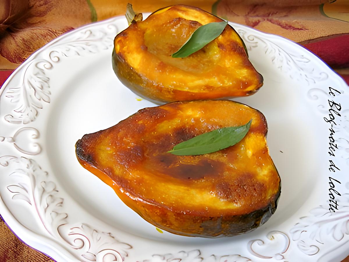 recette Acorn squash rôtie au miel et à la moutarde