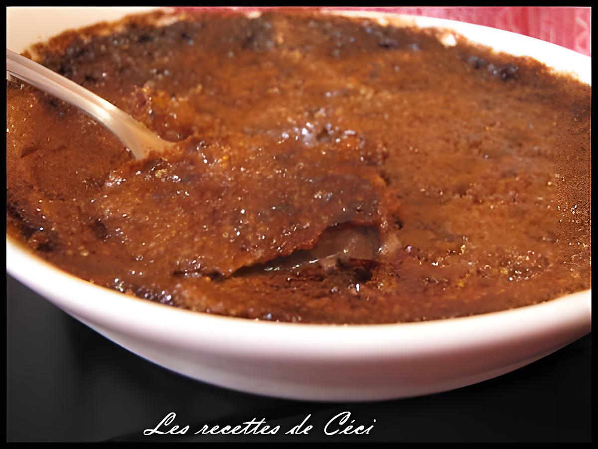 recette Crème brûlée au chocolat truffée de nougat