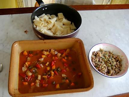 recette Rigatoni farcies aux 2 sauces : bolognaise et béchamel