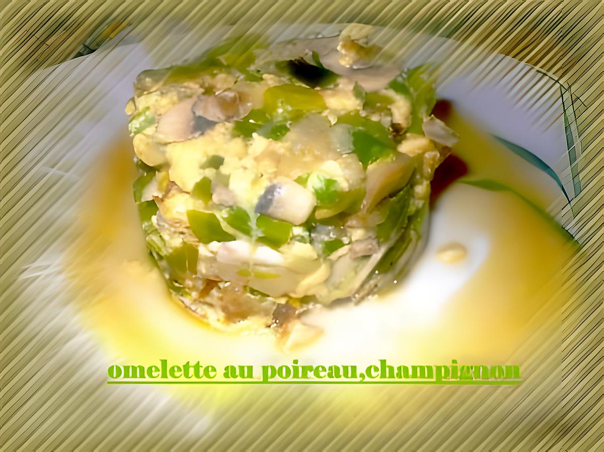 recette omelette au poireau,champignon