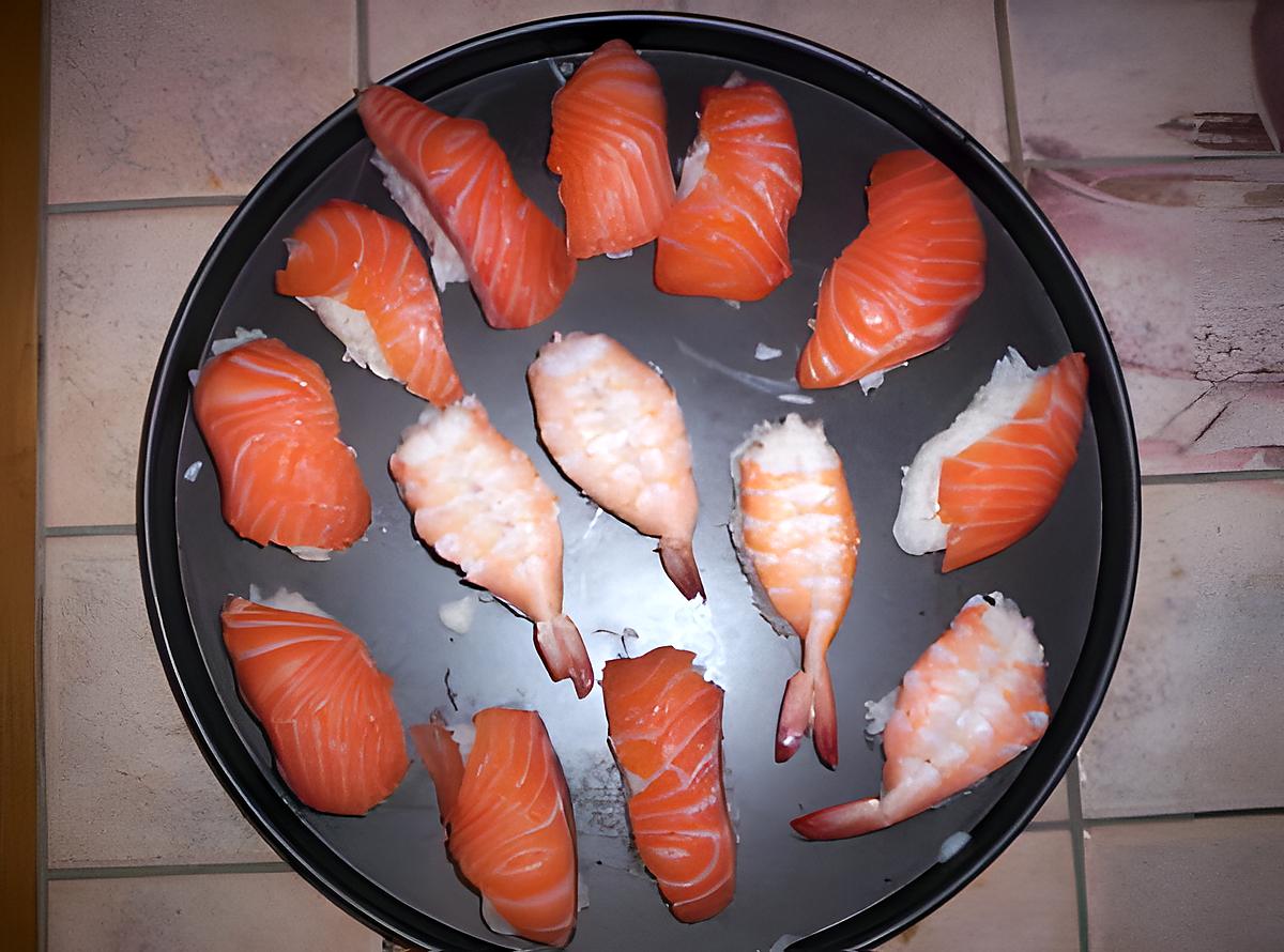 recette Nigiri de saumon et crevettes