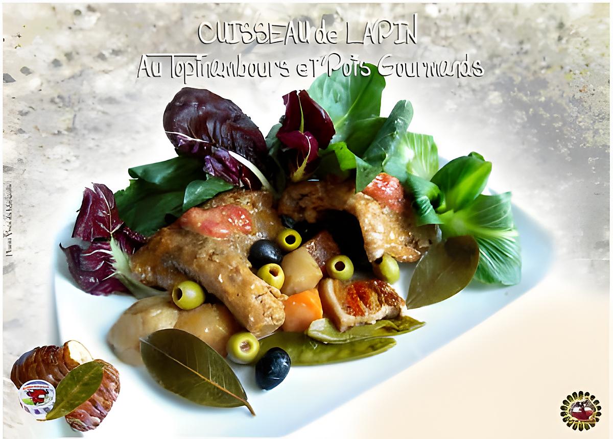 recette Cuisseau de Lapin aux Topinambours et Pois Gourmands