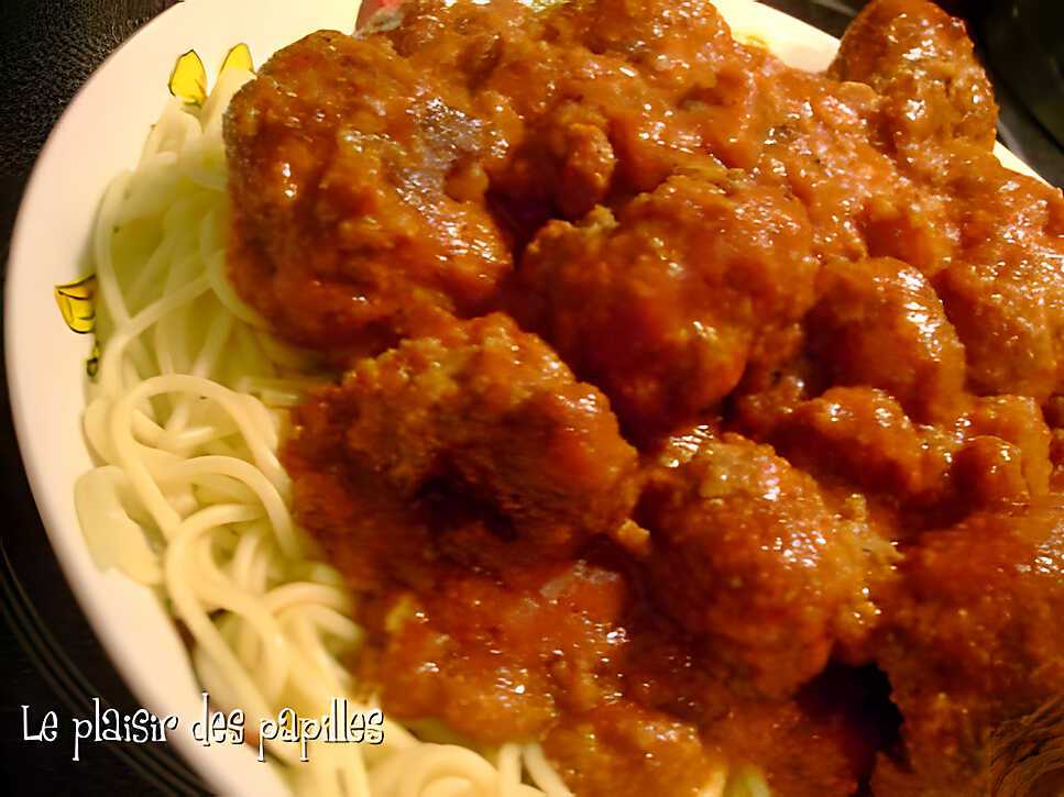 recette ~Spaghettis aux boulettes de viande~