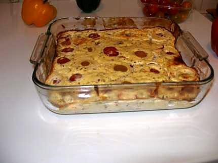 recette Gâteau plume aux tomates cerise, à l'oignon et au basilic d'eryn