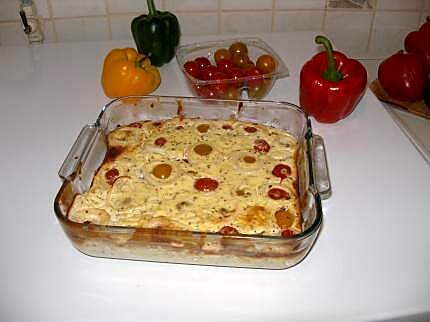 recette Gâteau plume aux tomates cerise, à l'oignon et au basilic d'eryn