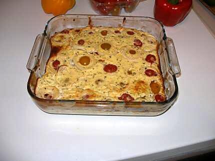 recette Gâteau plume aux tomates cerise, à l'oignon et au basilic d'eryn