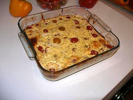 recette Gâteau plume aux tomates cerise, à l'oignon et au basilic d'eryn