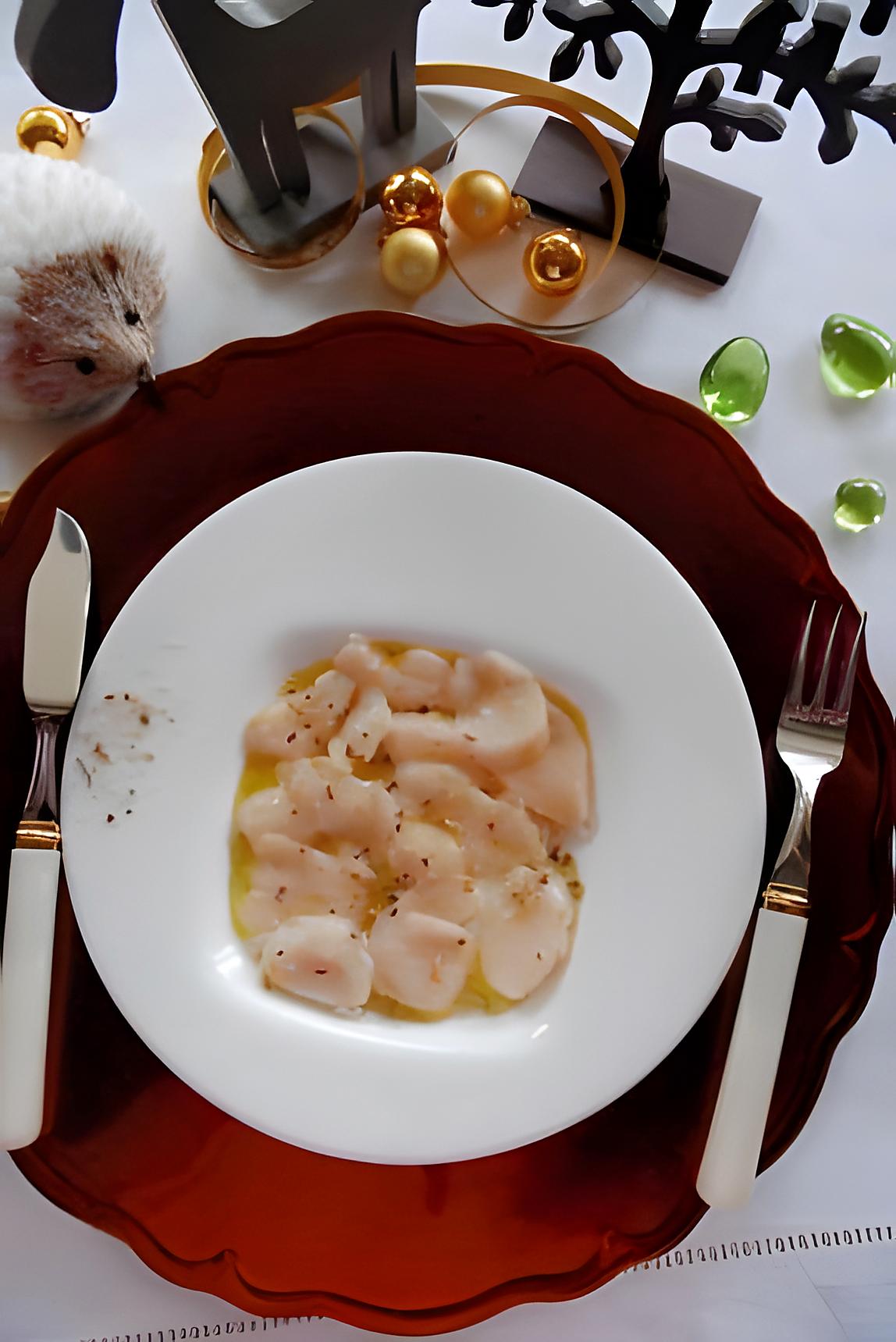 recette Carpaccio de Saint-Jacques à la vanille