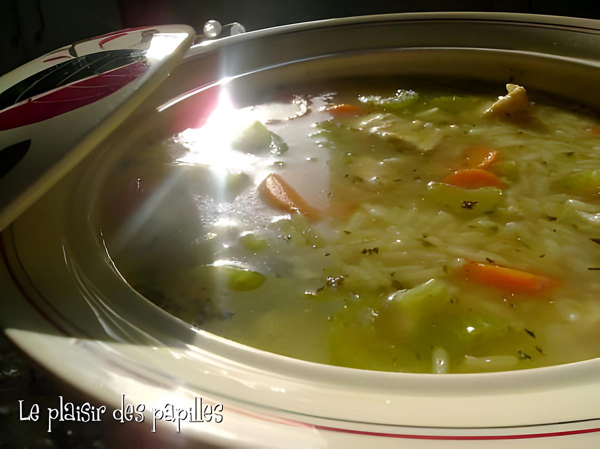 recette ~Soupe réconfortante au poulet et au riz~ 