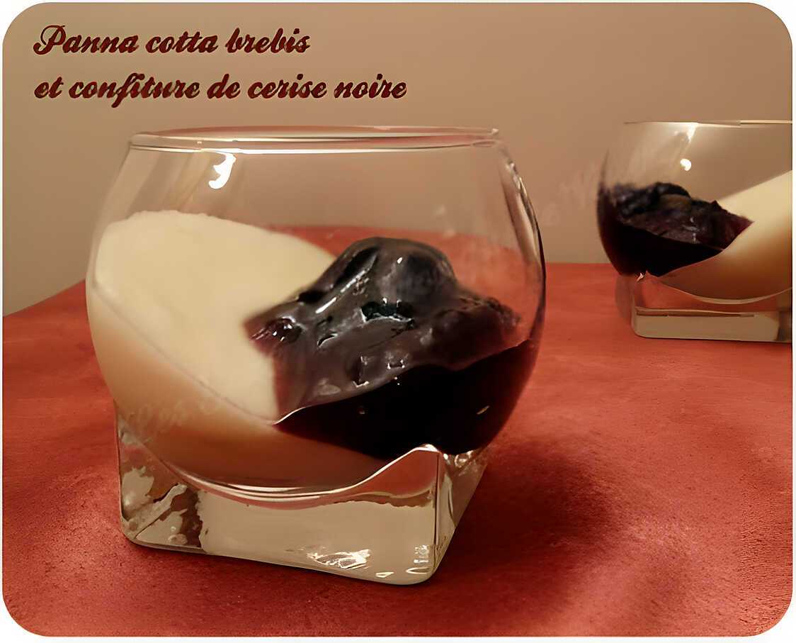 Panna cotta brebis et confiture de cerise noire