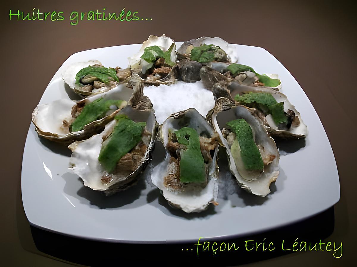 recette Huitres gratinées façon Eric Léautey