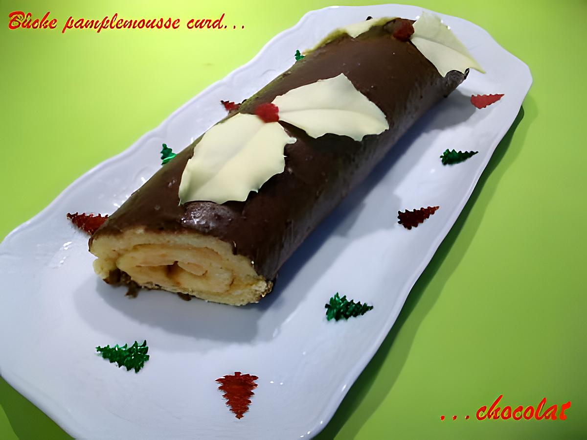 recette Bûche pamplemousse curd & chocolat