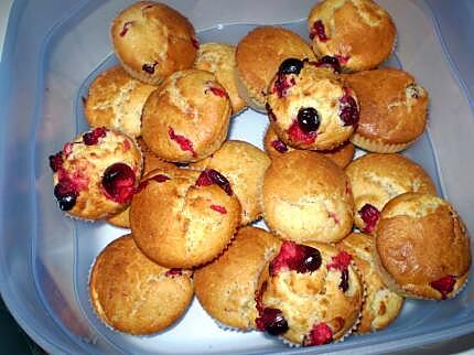 recette muffins aux canneberges( cramberries)fraîches