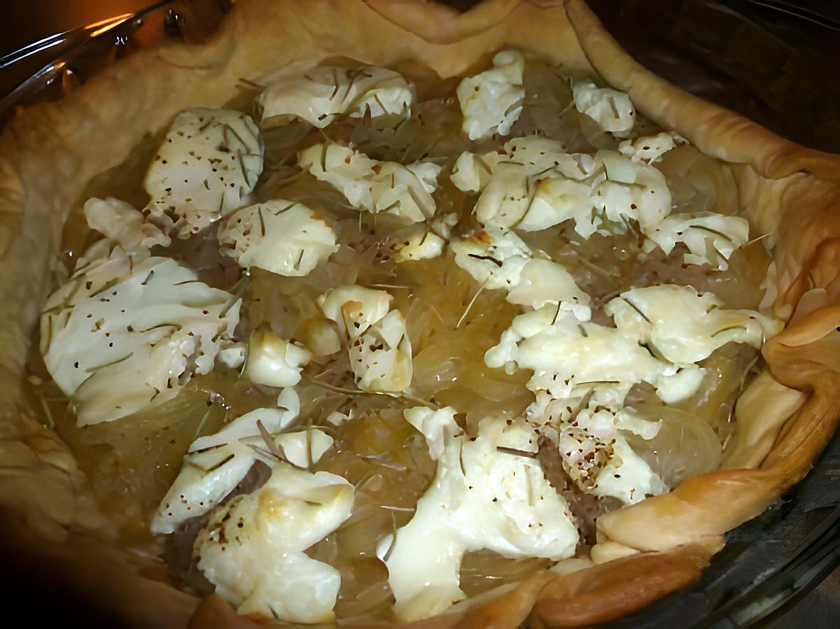 recette Tarte aux oignons, chèvre et romarin