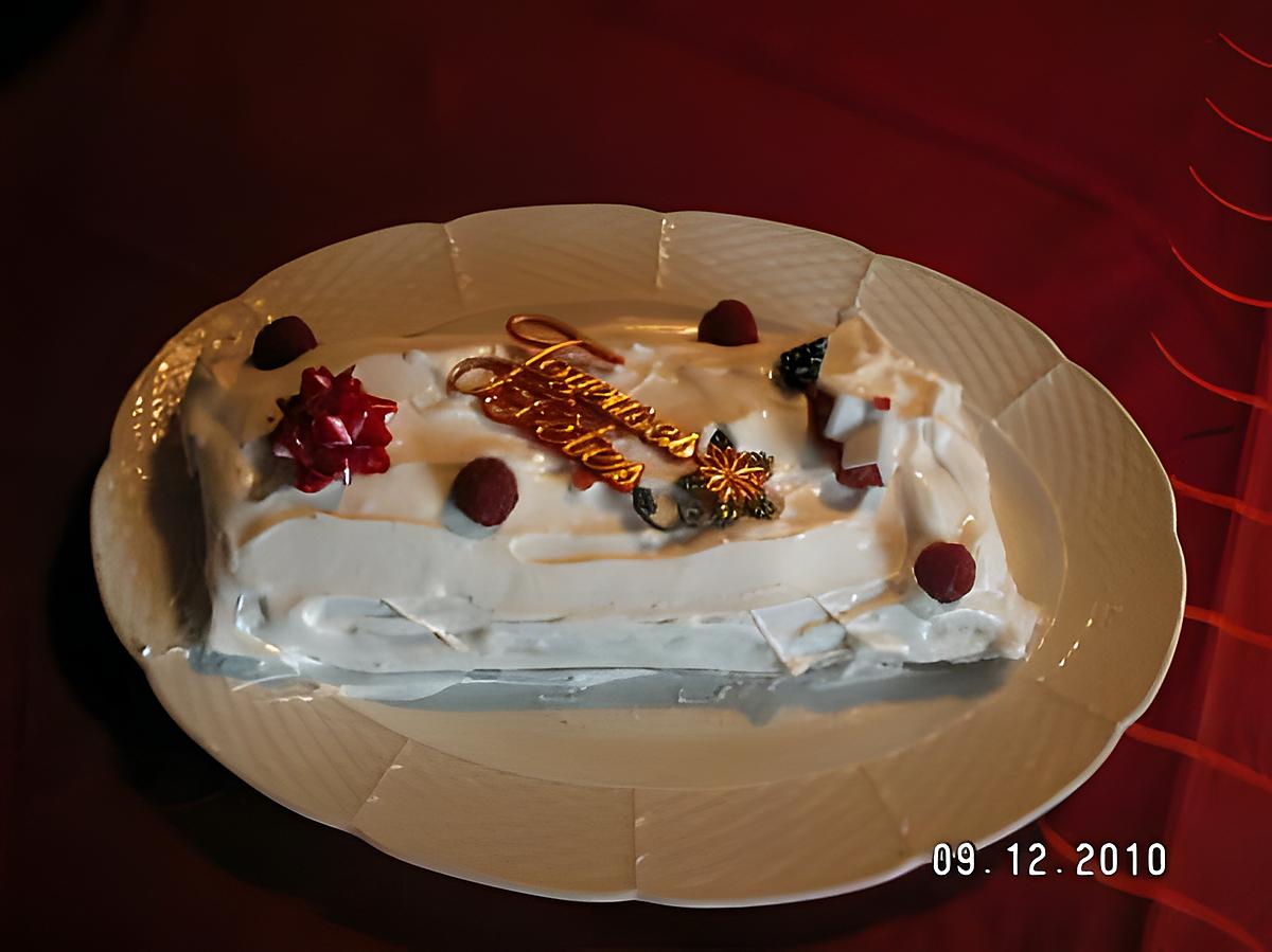 recette Bûche Meringuée Framboise / Nougat