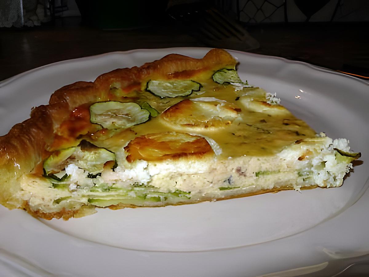 recette Tarte saumon, courgettes & chèvre doux ...