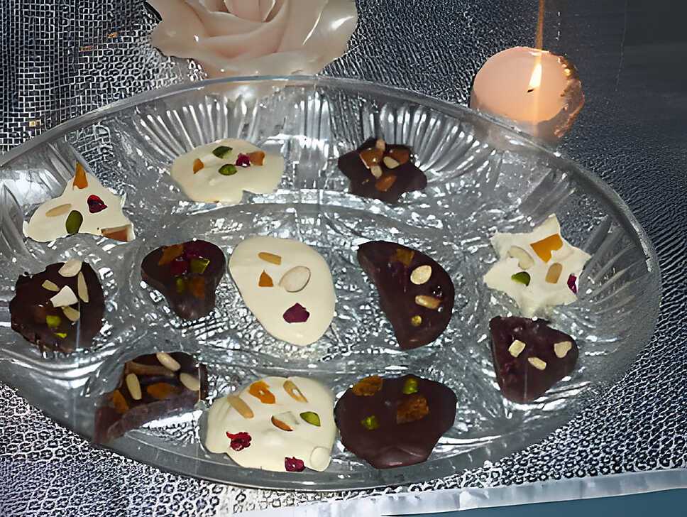 recette PALET AU CHOCOLAT(mendiants)