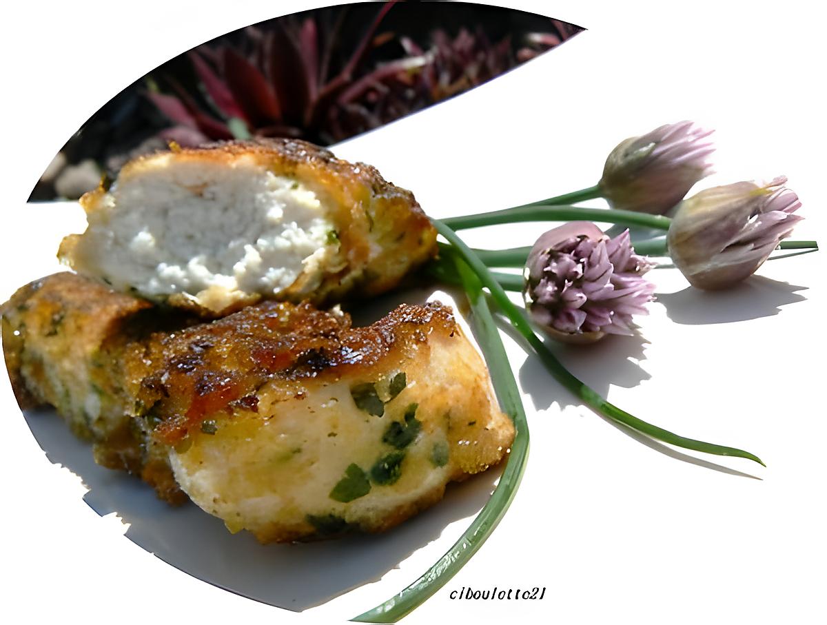 recette AIGUILLETTES DE POULET EN HABIT D'HERBES DU JARDIN ou CHICKEN NUGGETS