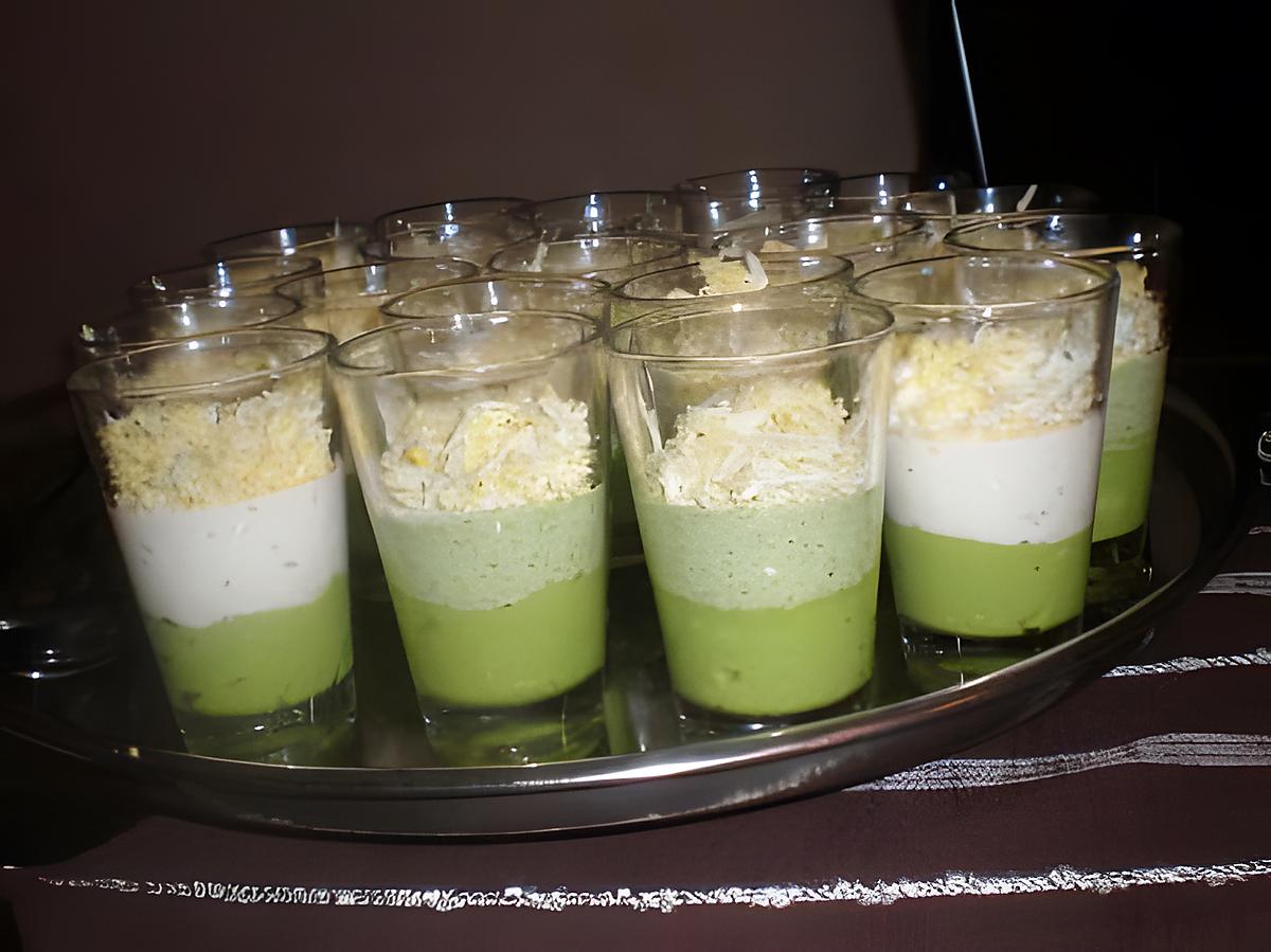 recette verrine avocat ,thon,oeuf dur