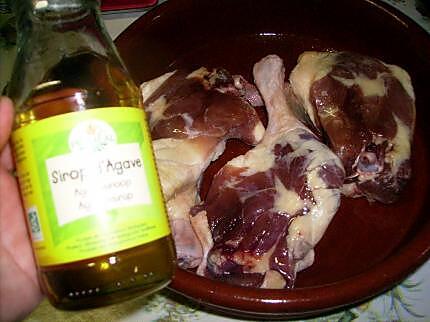 recette Cuisse de canard gras frais au soja et sirop d’agave