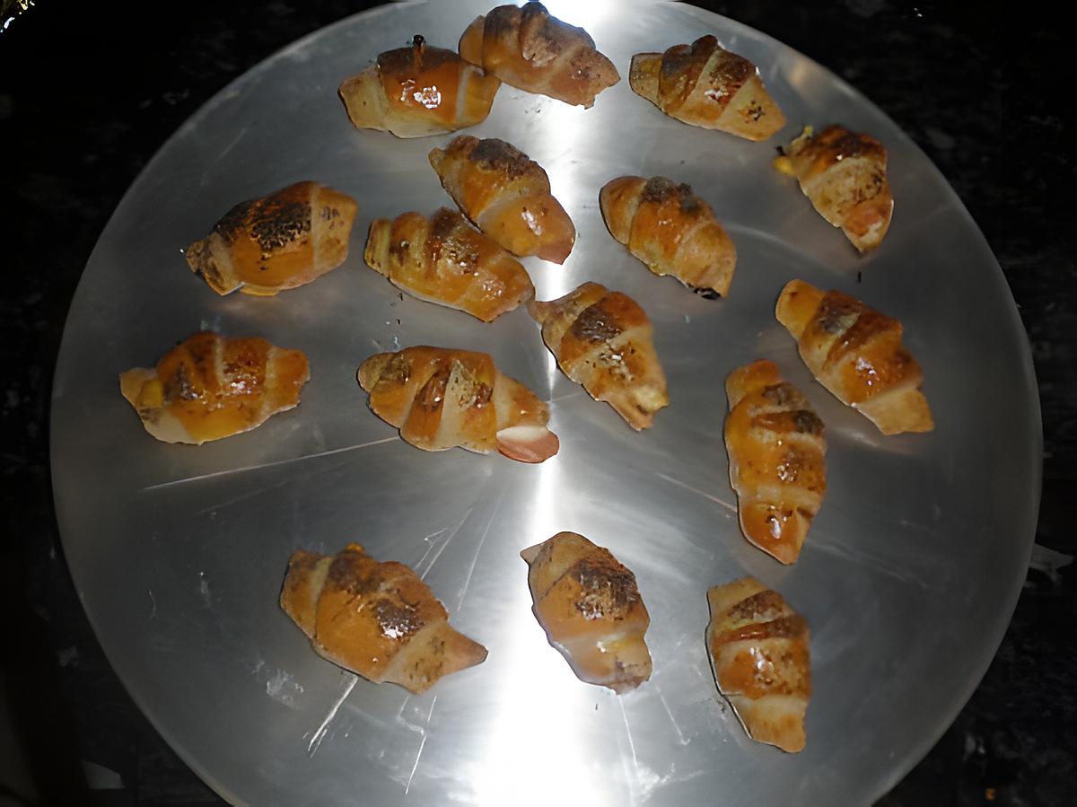 recette apéritif dinatoire mini croissant au saumon