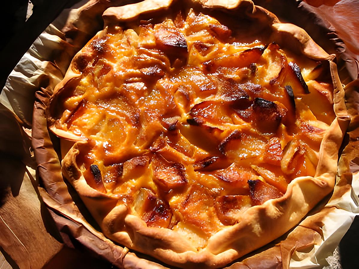 recette tarte fine pommes peches