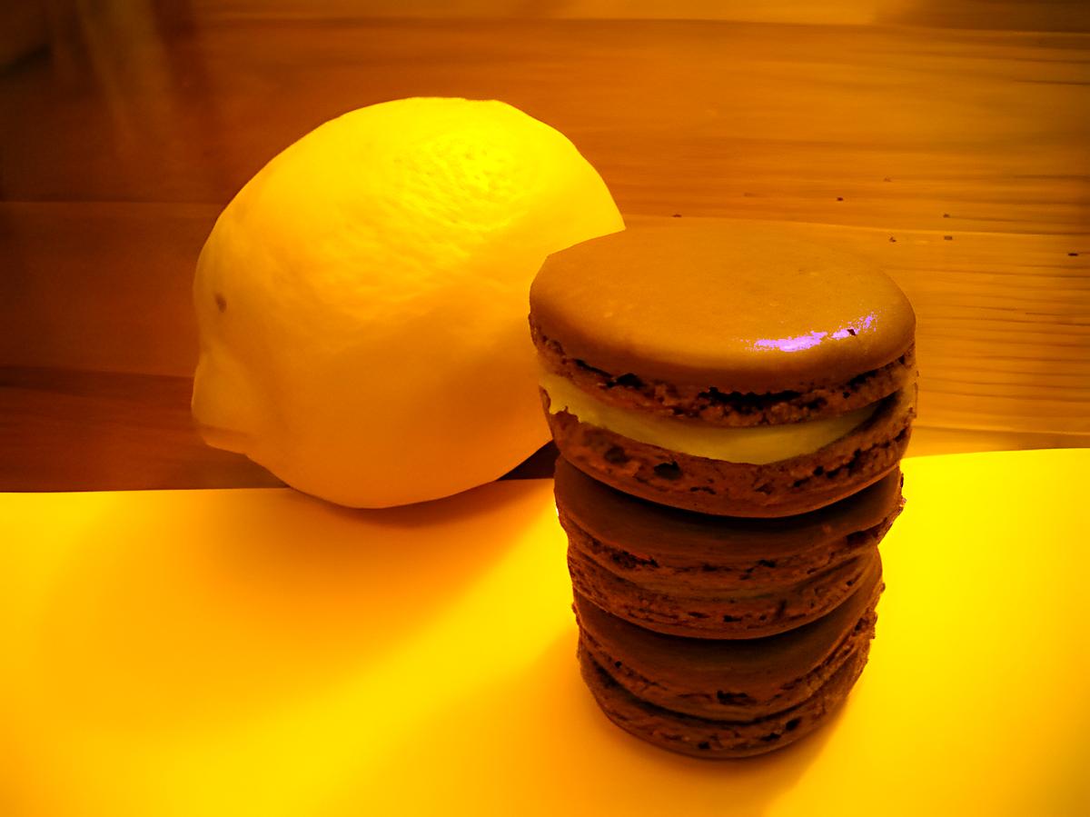 recette macarons chocolat ganache au citron