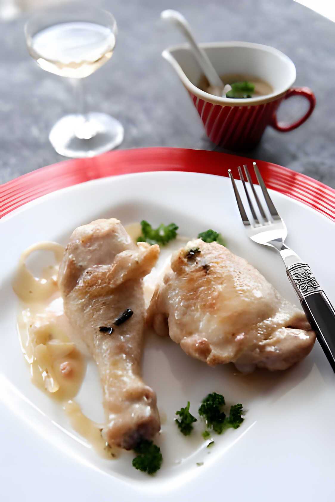 Recette de Cuisses de poulet au vin blanc