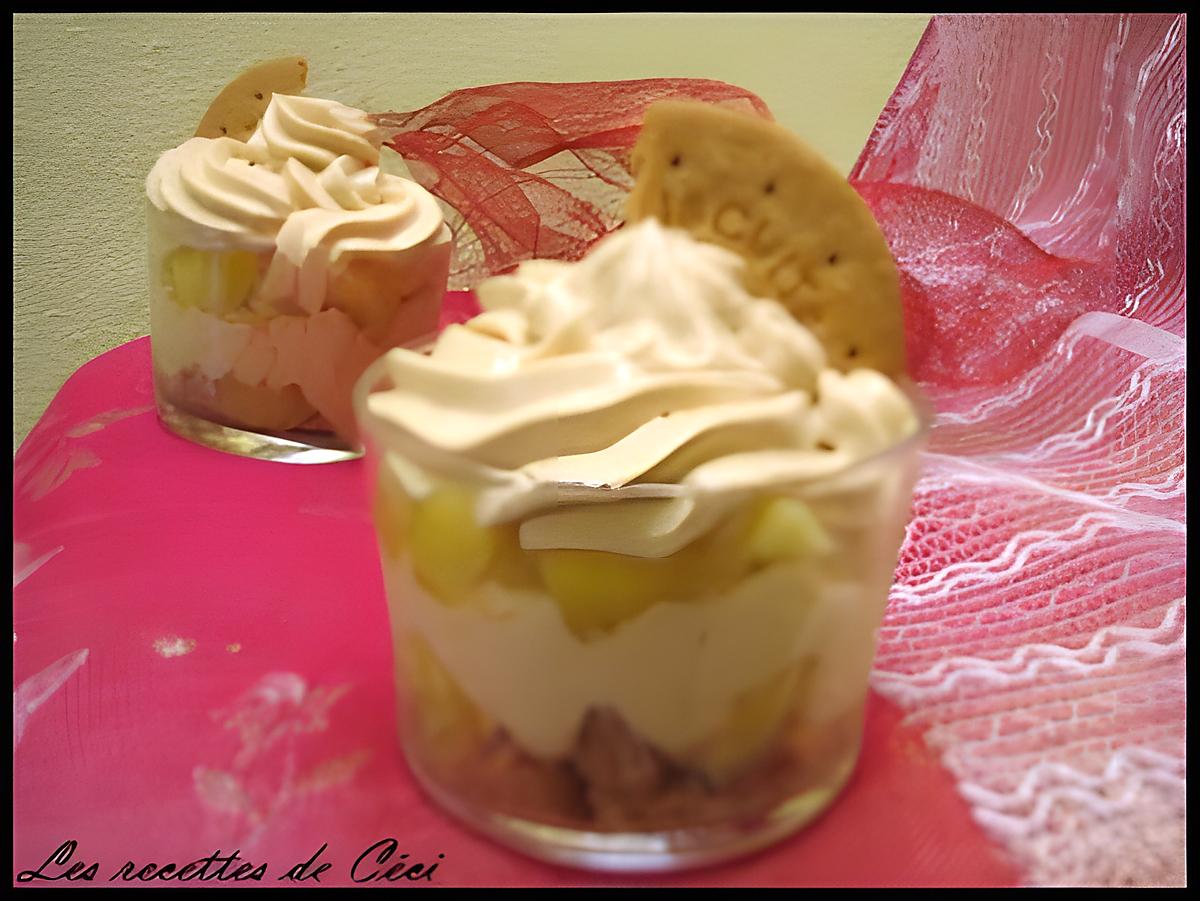 recette Trifle au dulce de leche & biscuits et ses pommes fondantes