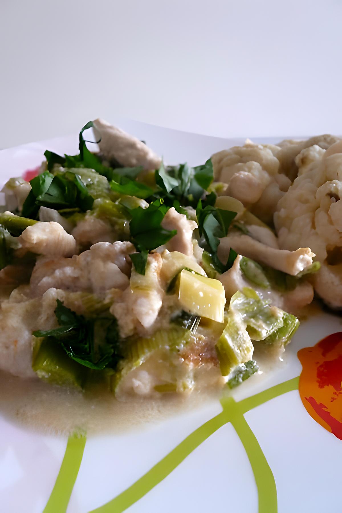 recette Curry vert de poulet aux petits poireaux