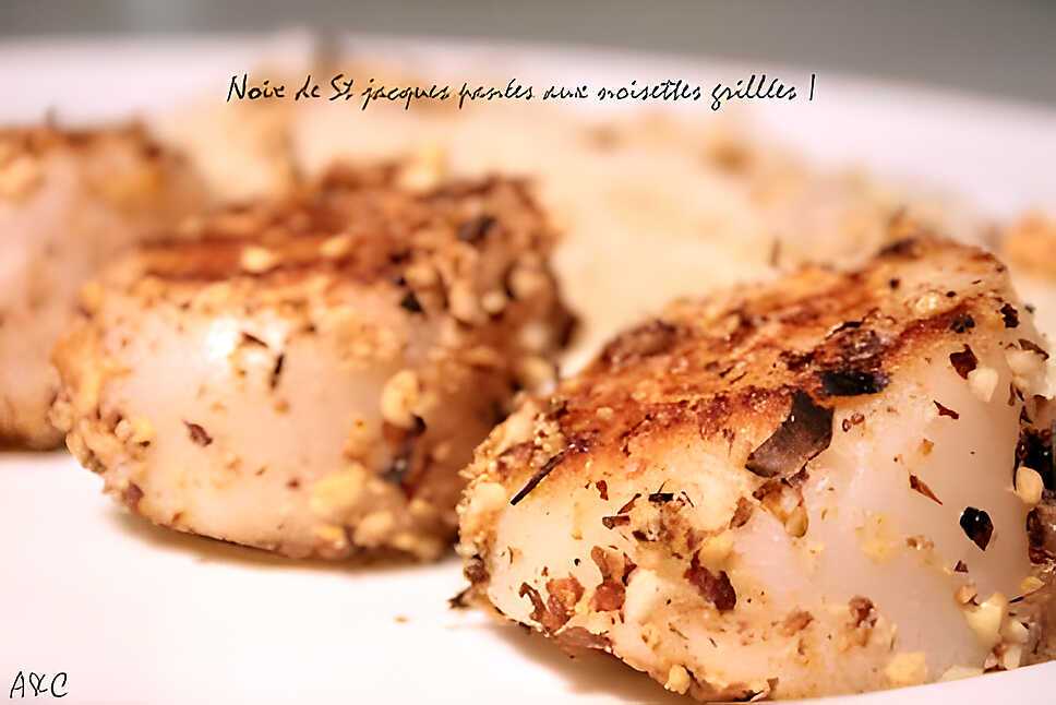 recette ** Saveurs d' Autrefois : des topinambours ... et ses Noix de Saint jacques panées de noisettes grillées **