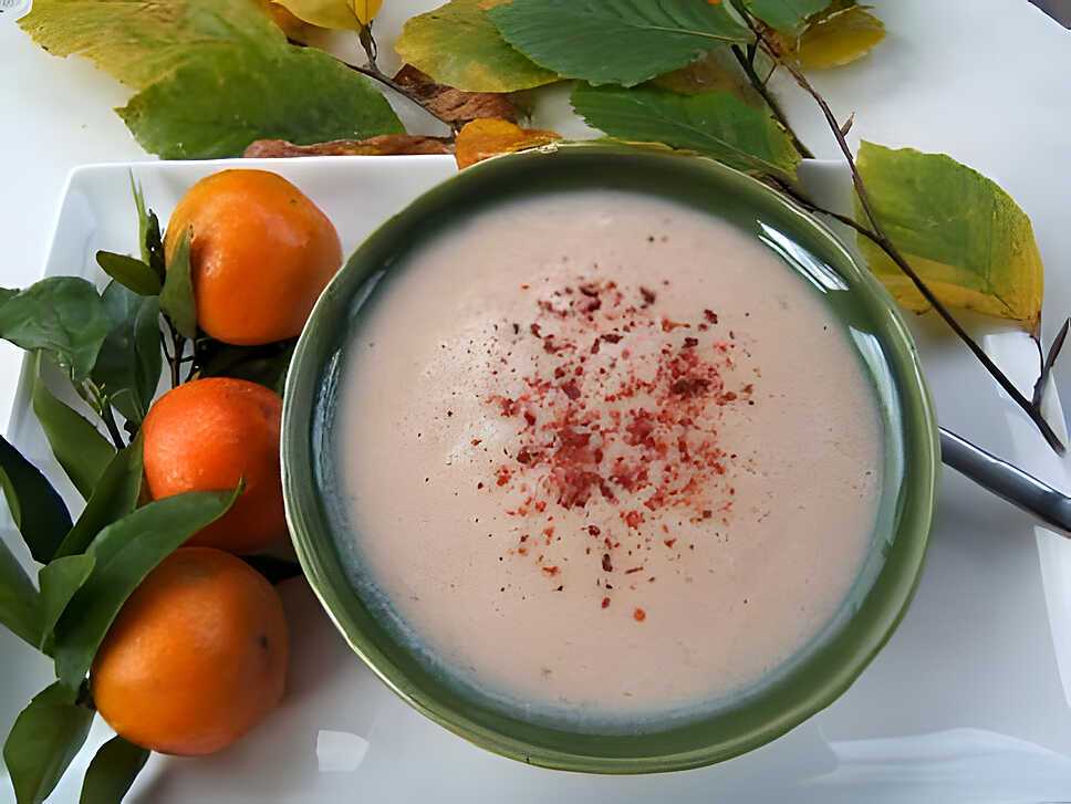 recette Crème de poires et châtaignes au piment d'Espelette version salée