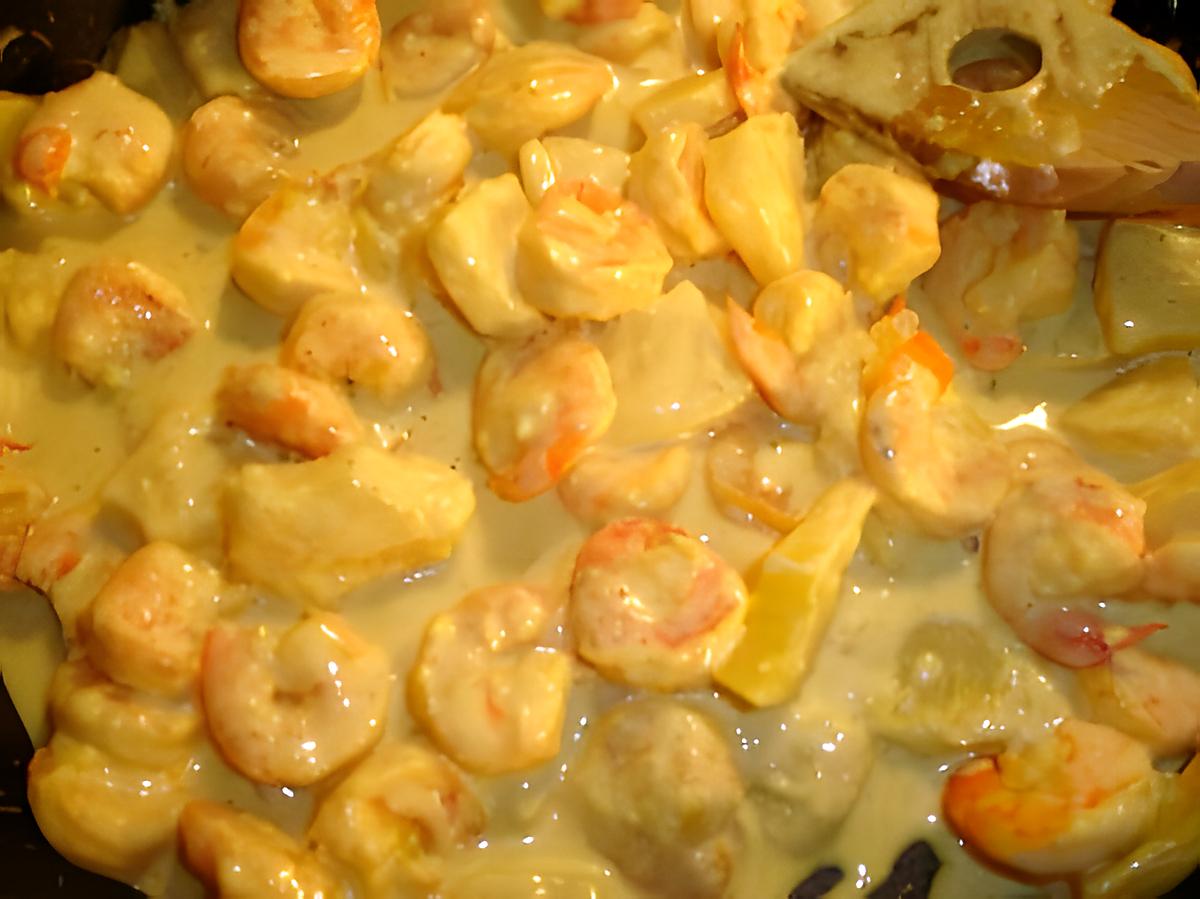 recette Queue de Crevettes Ananas Curry